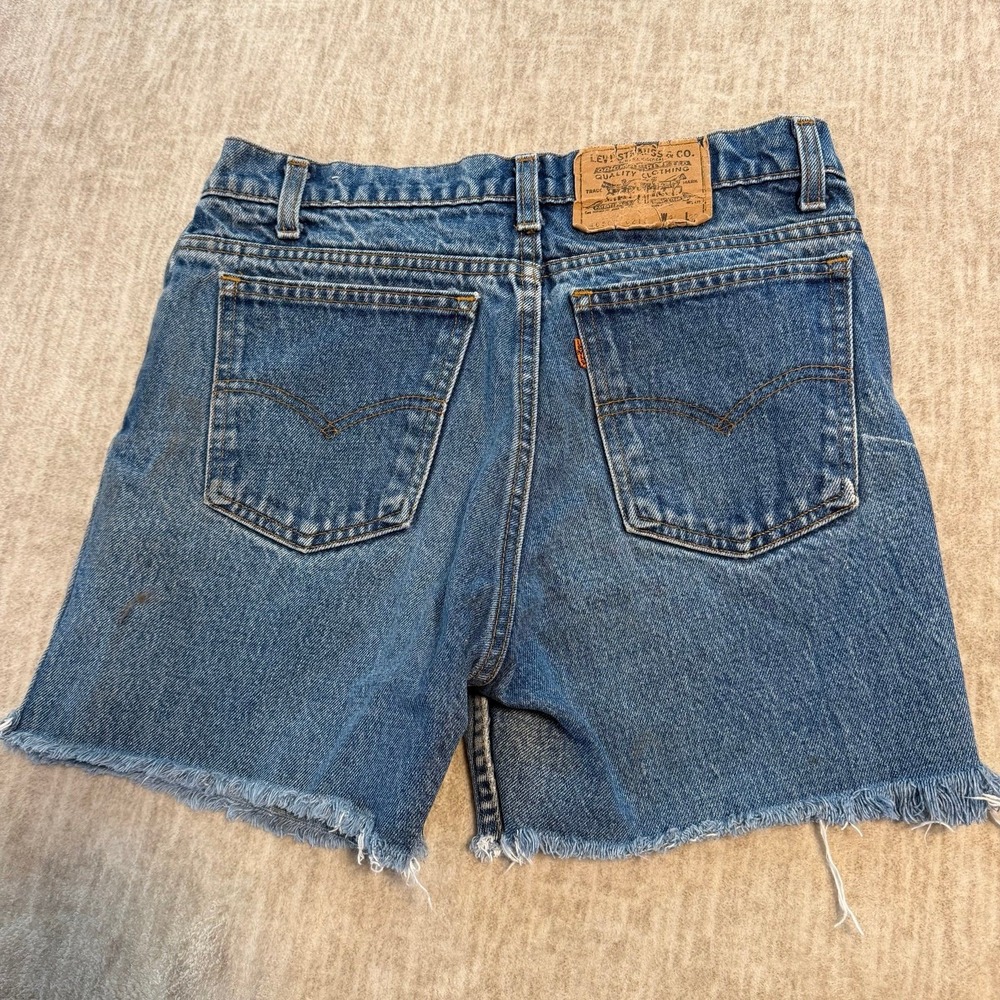 Vintage Levi's Orange Tab Cut Off Denim Shorts Womens W31 Frayed Hem USA